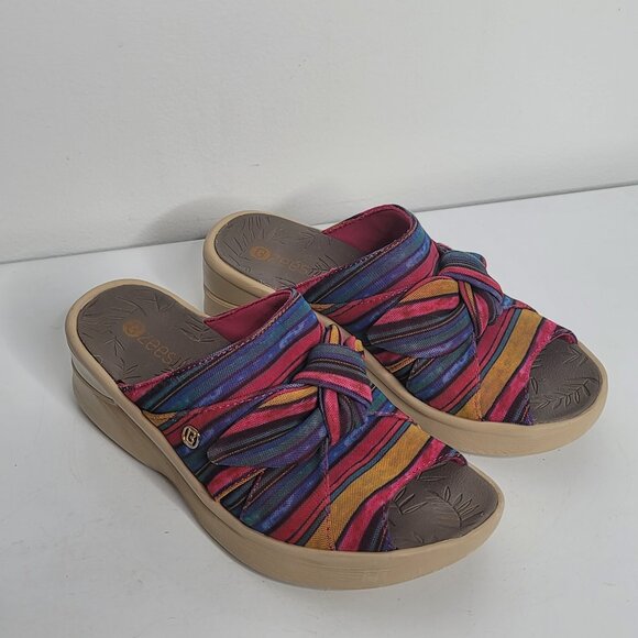 Bzees Shoes - Bzees Washable 7‎ W Comfort Wedge Slide Sandals Women Smile Summer Raspberry